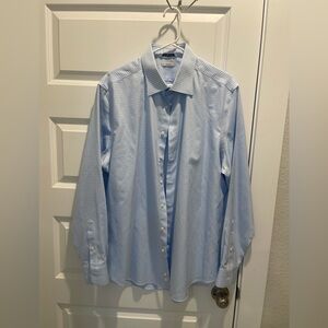 Suitsupply traveller men cotton slim fit checkered dress shirt 17.5